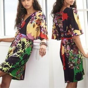 Ranna Gill x Anthropologie Sabatina Floral Knit Kimono Dress | Multicolor | XS